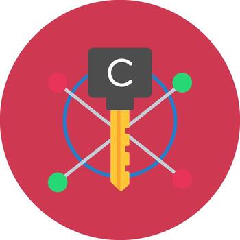 Composite Key Sharp Icon Element vector