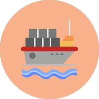 Cargo Ship Soft Line Piece vector