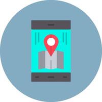 Mobile Map Balanced Icon Badge vector