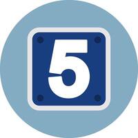 Number 5 Clear Line Sketch vector