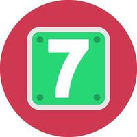 Number 7 Simple Badge Piece vector