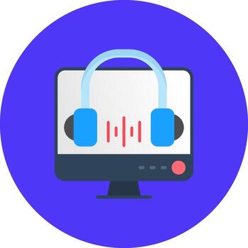 Headset Bright Shape Token vector