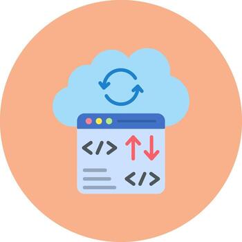 Cloud Coding Vibrant Web Pattern vector