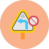 No Turn Left Sleek Shape Unit vector