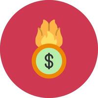 Burn Coin Abstract Visual Token vector