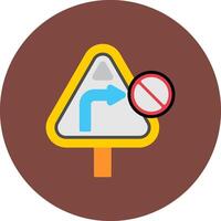 No Turn Right Gradient UX Element vector