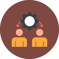 Team Management Detailed Line Badge vector