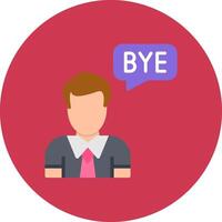 Goodbye Monotone Shape Symbol vector