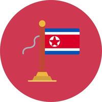 North Korea Flag Streamlined Icon Symbol vector