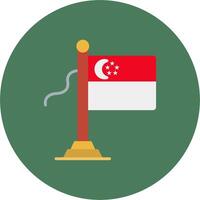 Singapore Flag HighTech Frame Token vector