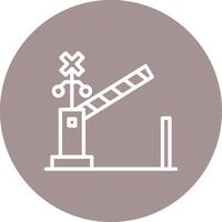 Level Crossing Outlined Graphic Frame Object vector