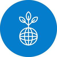 Green Planet Soft Edge Outline Graphic vector