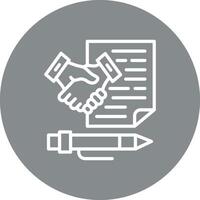 Contract agreement Outlined Linear Art Design vector