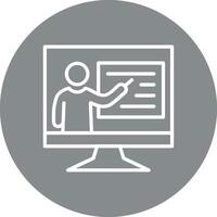 Distance education Interface Thin Line Graphic vector