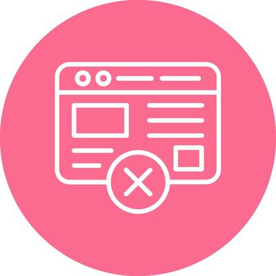 No Web Page Clean Flat Symbol