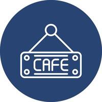 Cafe Simplified Thin Line Mark vector