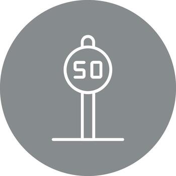 Speed Limit Thin Line Graphic Shape vector