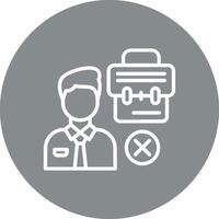 Unemployed Simplified Thin Line Mark vector
