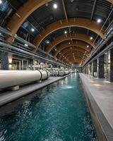Water treatment facility interior view photo