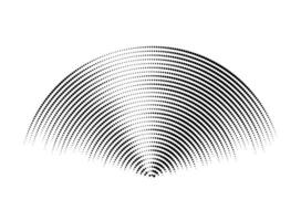 Dotted sound wave signal. Radio and music audio concept. Epicentre or radar icon. Textured radial signal or vibration elements. Impulse curved lines. Concentric ripple semi circles vector