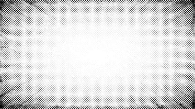 Halftone radial texture. Light comic style grain background. Pop art faded textured frame. Grunge speckle effect. Dotted print wallpaper. Pixelated gradient backdrop vector