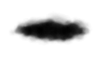 Halftone smoke texture. Black and white dotted fog cloud background. Comic and pop art design element. Monochrome grunge abstract wallpaper vector
