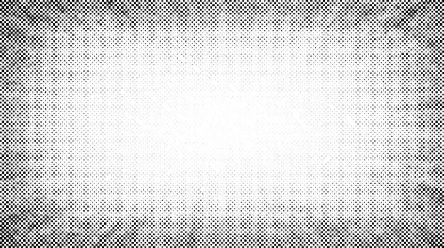 Halftone radial texture. Comic style grain background. Pop art faded texture frame. Grunge speckle effect. Dotted particles print wallpaper. Pixelated gradient backdrop vector