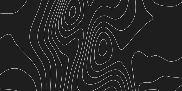 Terrain topographic map concept. Mountain height contour lines background. Black and white landscape geographic pattern. Territory texture. vector