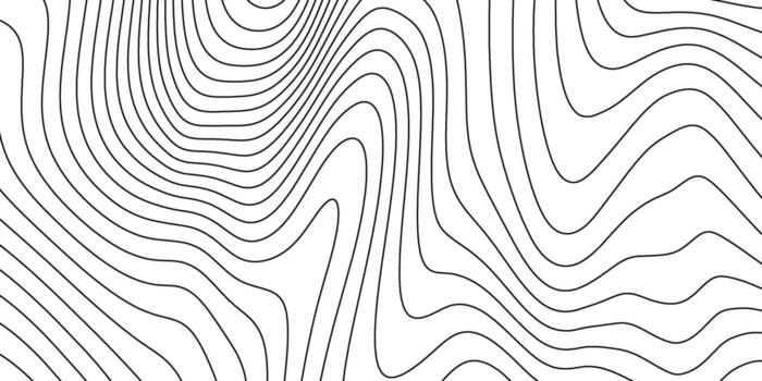 Terrain topographic map concept. Mountain height contour lines background. Black and white landscape geographic pattern. Territory texture vector