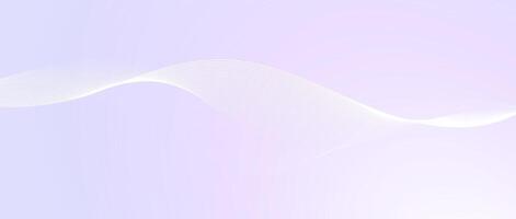 Flowing undulate lines design. Abstract smooth curved stripes template. White fluid wave on purple background. Horizontal wallpaper vector