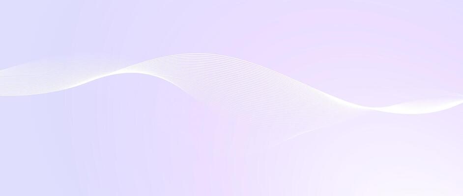 Flowing undulate lines design. Abstract smooth curved stripes template. White fluid wave on purple background. Horizontal wallpaper