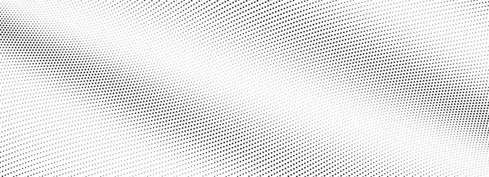 Abstract wave dotted line background. Tech dynamic dash stripe texture. Black warped curved lines wallpaper for design template, presentation, brochure, leaflet, booklet. Halftone backdrop vector