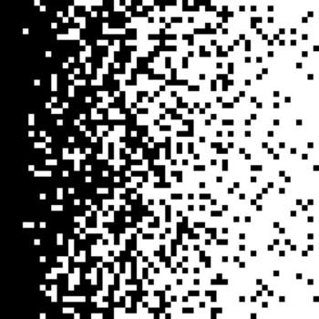 pixelado trama de semitonos degradado ruido. desvanecimiento píxel textura. disolviendo negro y blanco fondo de pantalla. cuadrado antecedentes vector