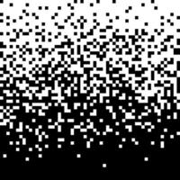 Pixelated halftone gradient noise. Fading pixel texture. Dissolving black and white wallpaper background vector