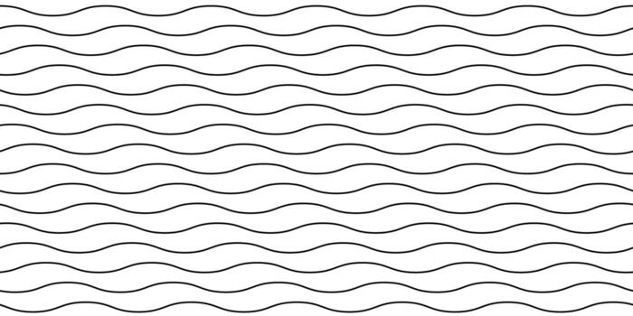 Wavy lines seamless pattern. Undulate stripes repeating background. Monochrome horizontal waves texture. Simple curved linear wallpaper. Textile and fabric swatch design template. vector