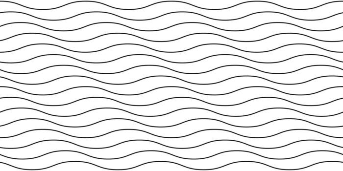 Wavy lines seamless pattern. Undulate stripes repeating background. Monochrome horizontal waves texture. Simple curved linear wallpaper. Textile or fabric swatch design template vector