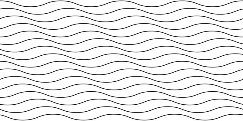 Wavy lines seamless pattern. Undulate stripes repeating background. Monochrome horizontal waves texture. Simple curved linear wallpaper. Textile or fabric swatch design template