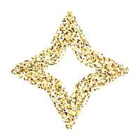Golden confetti diamond shape. Glowing dotted glitter background frame. Rhombus gold dots form. Sparkling halftone Christmas decoration element. vector