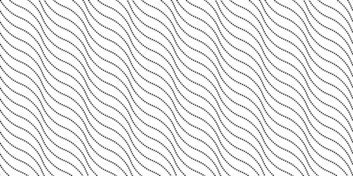 Wavy lines seamless pattern. Undulate stripes repeating background. Black and white diagonal waves texture. Simple curved linear wallpaper. Textile and fabric swatch design template. vector