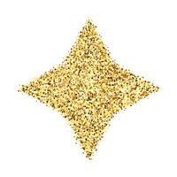 Golden confetti diamond shape. Glowing dotted glitter background frame. Rhombus gold dots form. Sparkling Christmas decoration element vector