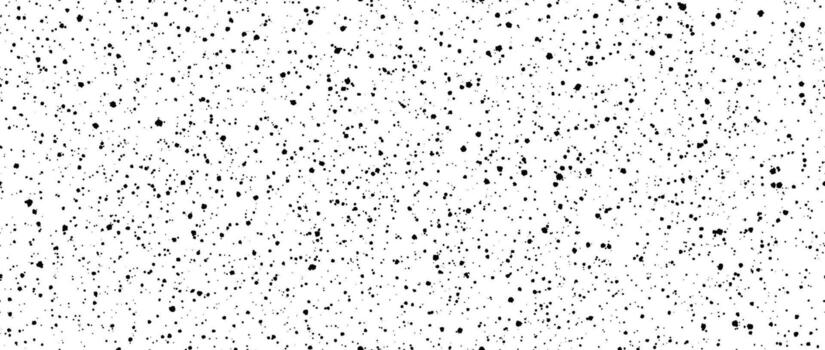 Seamless splashed dot pattern. Black noise grain repeating texture. Particles, splashes, drops, pieces, specks, speckles wallpaper. Random grunge gritty background. vector