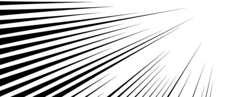 Diagonal speed lines background. Comic book explosion lines wallpaper. Abstract black and white flash frame design. Manga or anime cartoon light beam sun burst. Pop art corner effect. vector