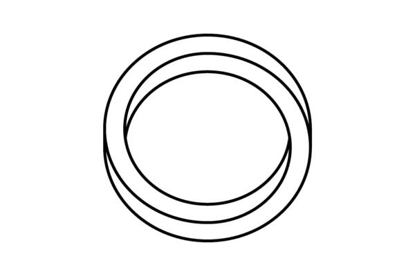 Impossible circle shape. Line optical line symbol. Outline mobius strip. Infinite loop object. Abstract unreal geometric form. Linear puzzle design element for logo, icon, label, tag.