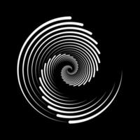Spiral lines element. Radial spinning stripes texture. Circle swirl shape. Abstract geometric background design for poster, banner, logo, icon, collage, tattoo, sticker, tag, emblem. vector