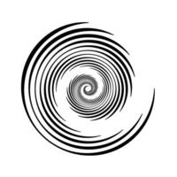 Spiral lines element. Radial spinning stripes texture. Black circle swirl shape. Abstract geometric background design for poster, banner, logo, icon, collage, label, tag, emblem. vector