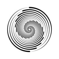 Spiral lines element. Radial spinning stripes texture. Circle swirl shape. Abstract round geometric background design for poster, banner, logo, icon, collage, tattoo, sticker. vector