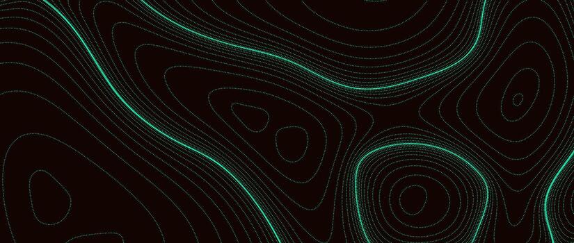 Abstract line background. Black topographic contour map concept. Neon green terrain outline pattern. Linear geographic design template wallpaper for poster, banner, print, leaflet. vector