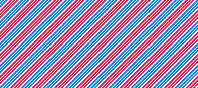Barber shop pole pattern. Abstract diagonal line seamless background. Striped repeating wallpaper. Red, white and blue repeated texture. Wrapping paper backdrop illustration vector