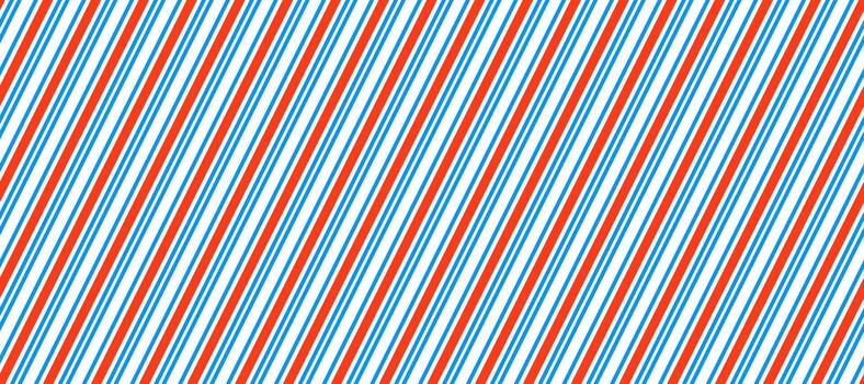 Barber shop pole pattern. Abstract diagonal line seamless background. Striped repeating wallpaper. Red, white and blue repeated texture. Wrapping paper backdrop. Barbershop pattern ornament vector