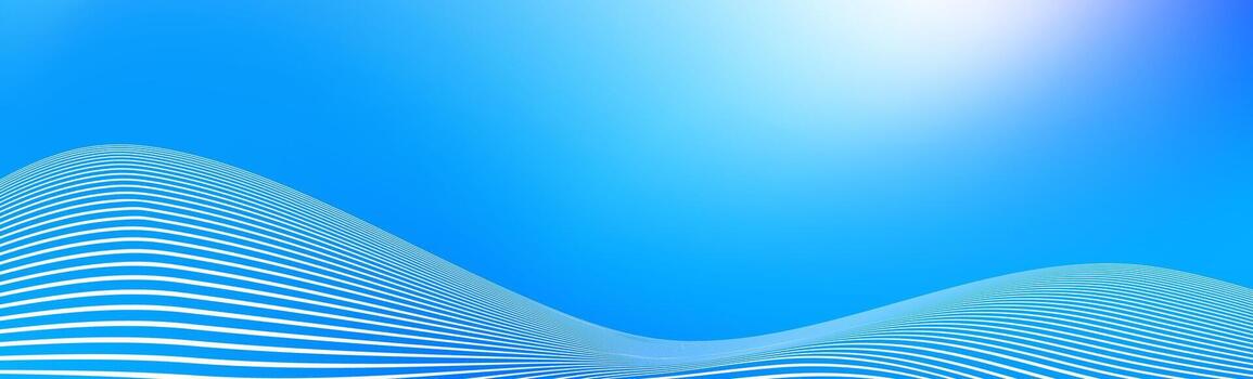 Abstract white wave lines on blue gradient background. Wide banner with curve liquid stripes. Frame border concept for footer, poster, brochure, website, cover, header, flyer. Turquoise footer vector